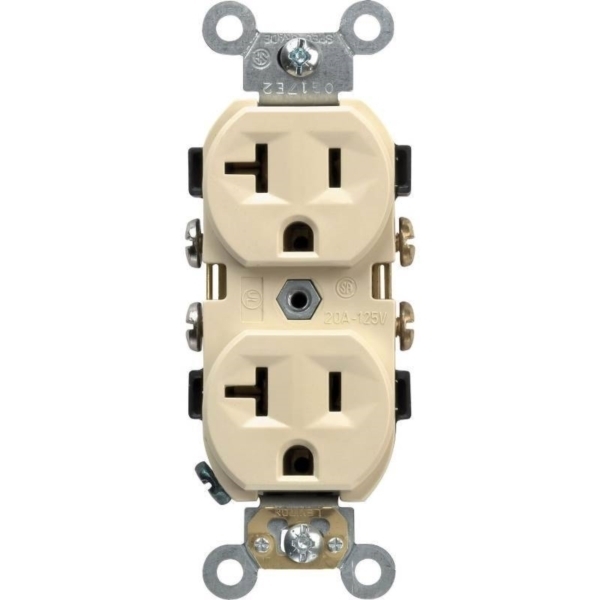 Leviton S01-OCR20-0IS OUTLET GROUND 20A IVORY S01-0CR20-OIS